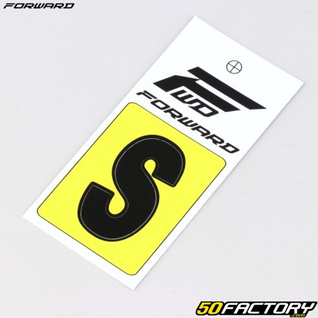Letter S sticker for BMX Forward plate 4 cm black (FFC approved)