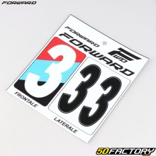 Nummer-3-Aufkleber für weiße und schwarze BMX-Vorwärtsschilder (FFC-zugelassen) (3er-Set)