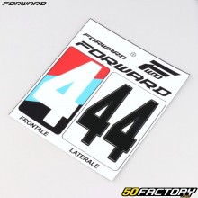 Nummer-4-Aufkleber für weiße und schwarze BMX-Vorwärtsschilder (FFC-zugelassen) (3er-Set)