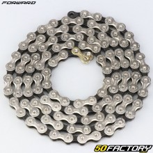 Cadena de bicicleta de 1 eslabones de 116 velocidad hacia adelante SX Cadena negra y plateada.