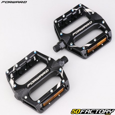 Pedali piatti in alluminio Forward Affix per biciclette Pro nero 100x100 mm