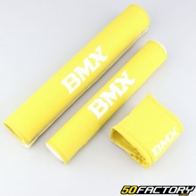 Gelber BMX-Rahmen- und Lenkerschutz