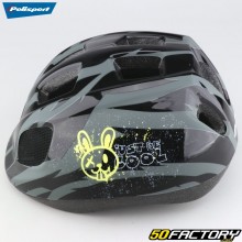 casco de bicicleta para niños Polisport Cool Rabbit negro y gris