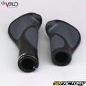 Puños de bicicleta ergonómicos Lock-On Velo Ergogel D3 negro y gris 140/92 mm