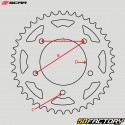 Crown 48 teeth alu 420 KTM SX 65, Gas Gas MC, Husqvarna TC... Scar (anti-mud) orange