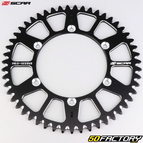Crown 51 teeth aluminum 520 Kawasaki KX, KXF 250, 450 Scar (anti-mud) black