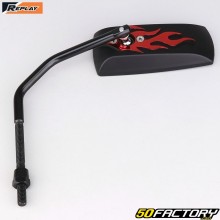 Espejo reversible Replay Flamming negro y rojo (rosca Ø8 mm)