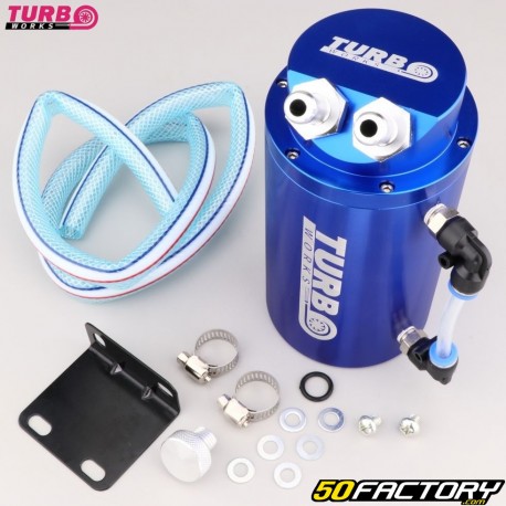 Zylindrischer Ölrückgewinnungstank 0.7 l, abnehmbare Einlässe Ø10 mm Turbo Funktioniert blau