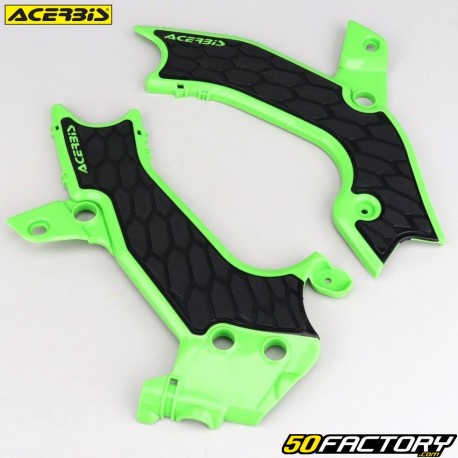 Protectores de chasis Kawasaki KX 250 4T (desde 2025), 450 (desde 2024) Acerbis  X-Grip verde y negro