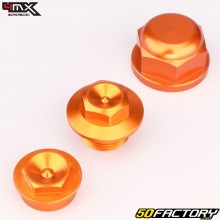 Nut, screw and cap for wheel axles KTM EXC 125, 250, EXC-F 350, 450 (2016 - 2023)... 4MX orange