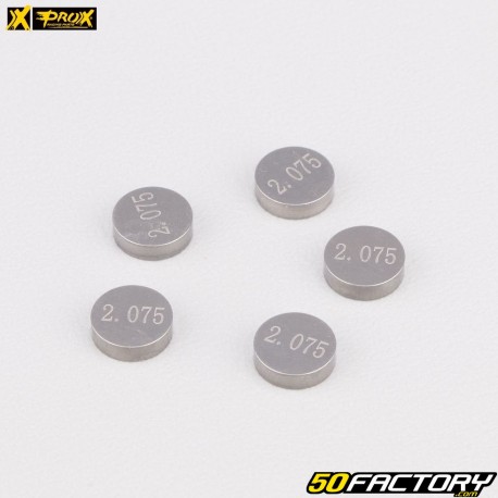 Pastilhas de válvula calibradas Ø7.48 mm 2.075 mm Honda CRF 250, Yamaha YZF-R1, R6... ProX (lote de 5)