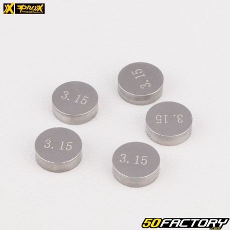 Pastilhas de válvula calibradas Ø10 mm 3.15 mm KTM 690 Duke, Husqvarna 701, Beta RR 350, 480 ... ProX (lote de 5)
