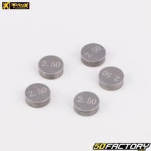 Pastilhas de válvula calibradas Ø7.48 mm 2.50 mm Honda CRF 250, Yamaha YZF-R1, R6... ProX (lote de 5)