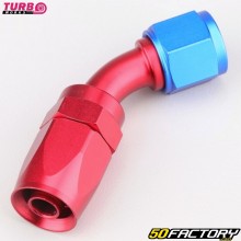 Conector de combustible de kart hembracross, cochecross Dash-8 Crimpado en ángulo de 45° Turbo Obras rojas y azules