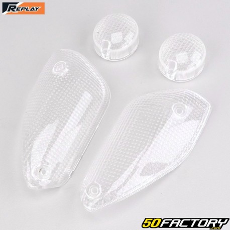 Flashing light lenses MBK Nitro,  Yamaha Aerox (1998 - 2012) Clear Replay (screw-in rear lenses)