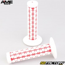A&#39;ME Dual white and red BMX bike grips