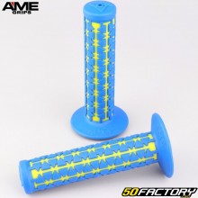 A&#39;ME Dual Blue and Yellow BMX Bike Grips
