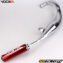 Escape Derbi Senda,  Gilera SMT,  RCR,  Aprilia SX ... Voca Silenciador cromado Evo rojo