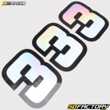 Aufkleber Nummer 3 Doppler holografisch 12 cm (3er-Set)