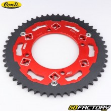 Corona 51 denti alluminio/acciaio 420 Beta RR 50 Conti CHR bimateriale rosso