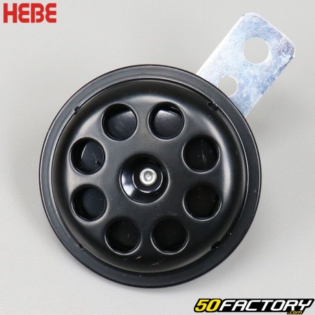 Clacson universale 12V Ø71 mm per moto, scooter, quad... Hebe Round nero