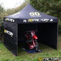 Tenda/Gazebo di Paddock 50 Factory 3x3m nero (con divisori)
