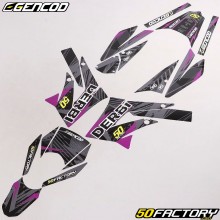 Kit decorativo Derbi DRD, Gilera SMT,  RCR (2011 - 2017) Gencod Evo II roxo (escrita Derbi)