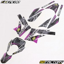 Kit decorativo Derbi DRD, Gilera SMT,  RCR (2011 - 2017) Gencod Evo II roxo (escrita Gilera)