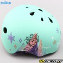Capacete de bicicleta infantil verde e roxo congelado
