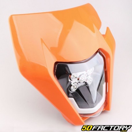 KTM EXC type headlight plate (2020 - 2023) with orange LEDs