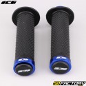 Manoplas para bicicleta BMX ICE Fury Lock-On pretas e azuis