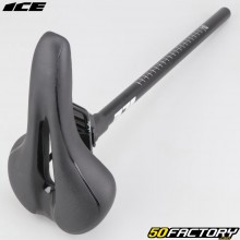 Tija de sillín y sillín de recuperación para bicicleta BMX Ø22.2x450 mm ICE Relax negro