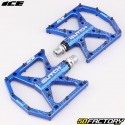 Pedais planos de alumínio para bicicleta BMX ICE Butch Blue 105x105 mm