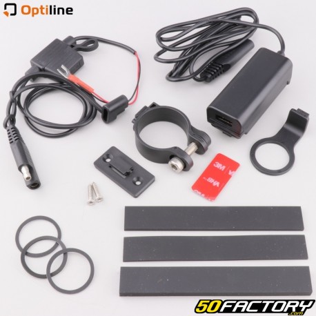 USB-A, USB-C (dual ports) socket (handlebar mount) Optiline Trek  X