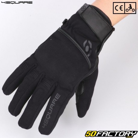 4Square Street Handschuhe Striker CE-geprüftes Motorrad schwarz