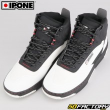 Chaussures moto Ipone Basket KT01-S noires et blanches