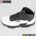 Zapatos de moto Ipone Zapatillas blancas y negras KT01-S