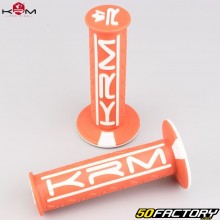 KRM Motorcycle Grips Pro Ride orange and white