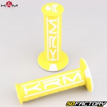 KRM Motorcycle Grips Pro Ride yellow and white