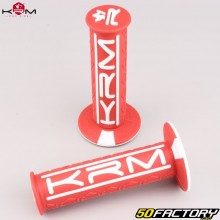 KRM Motorcycle Grips Pro Ride red and white