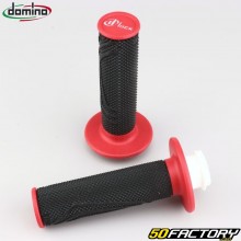 Manopole per moto Domino D200 D-Lock MX Grip nero e rosso