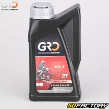 Óleo de motor semissintético GRO Mix-2{2} para motores de 3{1} tempos, 1{3} litro.
