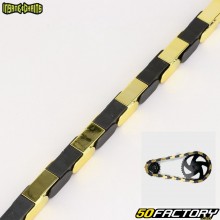 Copricatena per bicicletta a clip, 1 velocità, 112 maglie, Insane Chains oro e nero