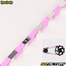 Couvre cha&icirc;ne &agrave; clipser v&eacute;lo 1 vitesse 112 maillons Insane Chains rose et chrome